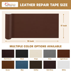 Lifenion self-adhesive leather patch on a car seat delivers quick, strong adhesion