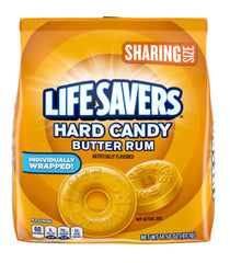 Lifesavers Butter Rum bag side view, individually wrapped for on-the-go snacking.