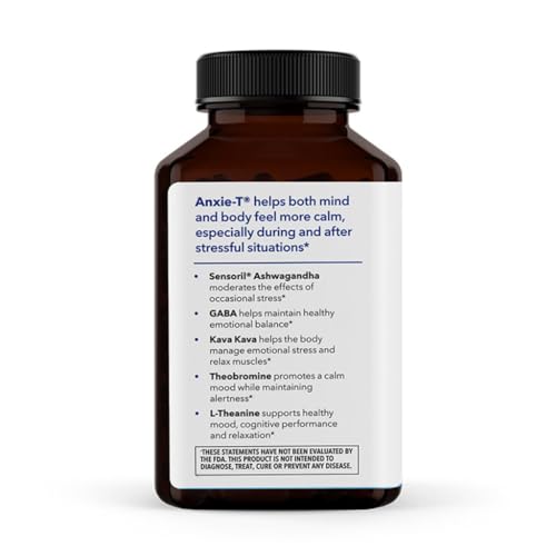 LifeSeasons Anxie-T bottle label close-up shows natural stress relief ingredients