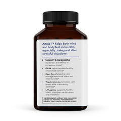 LifeSeasons Anxie-T bottle label close-up shows natural stress relief ingredients