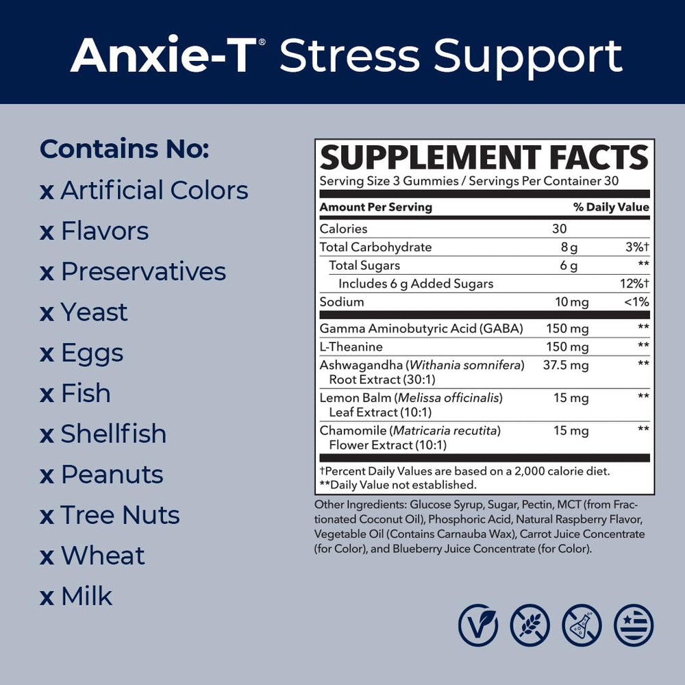 LifeSeasons Anxie-T gummies arranged for a daily routine.