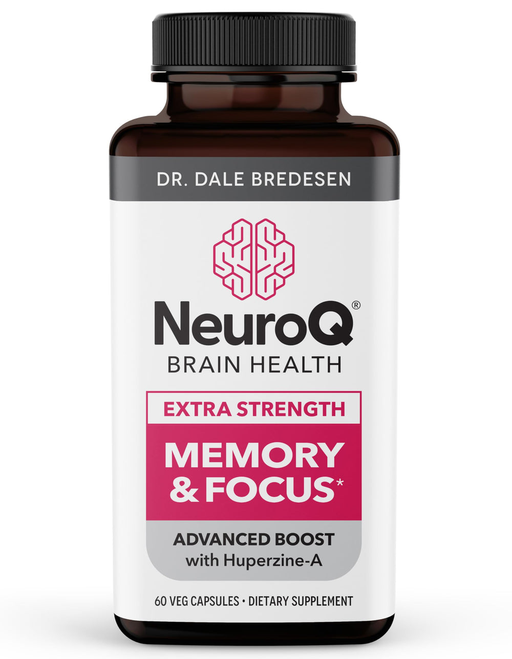 LifeSeasons NeuroQ bottle closeup for memory and focus support.