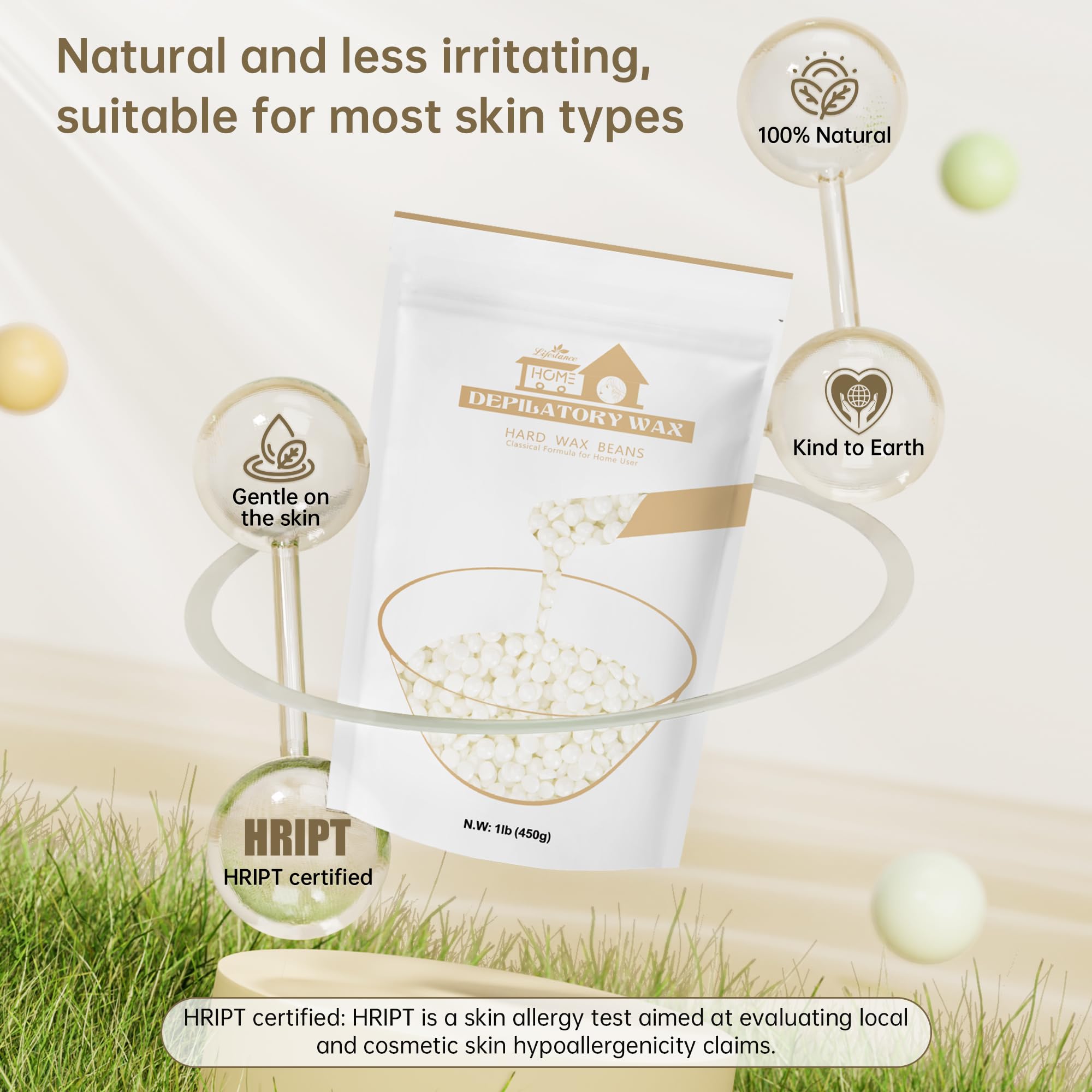 Lifestance low-temperature melt for comfortable at-home waxing sessions.