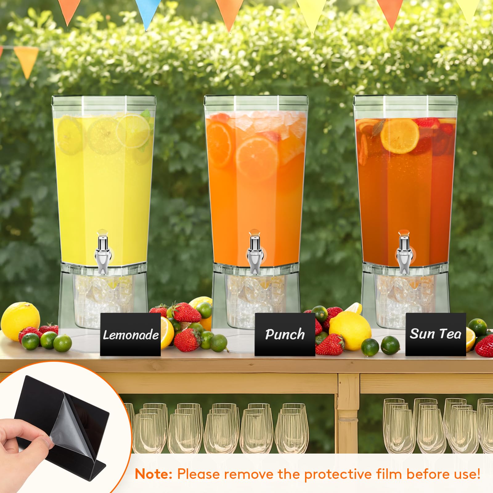 Lifewit lemonade-juice-tea-bar-display enables easy party beverage service.