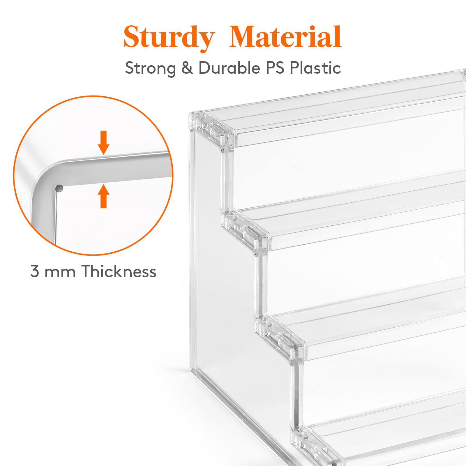 Lifewit sturdy plastic display panel supports varied-weight bottles