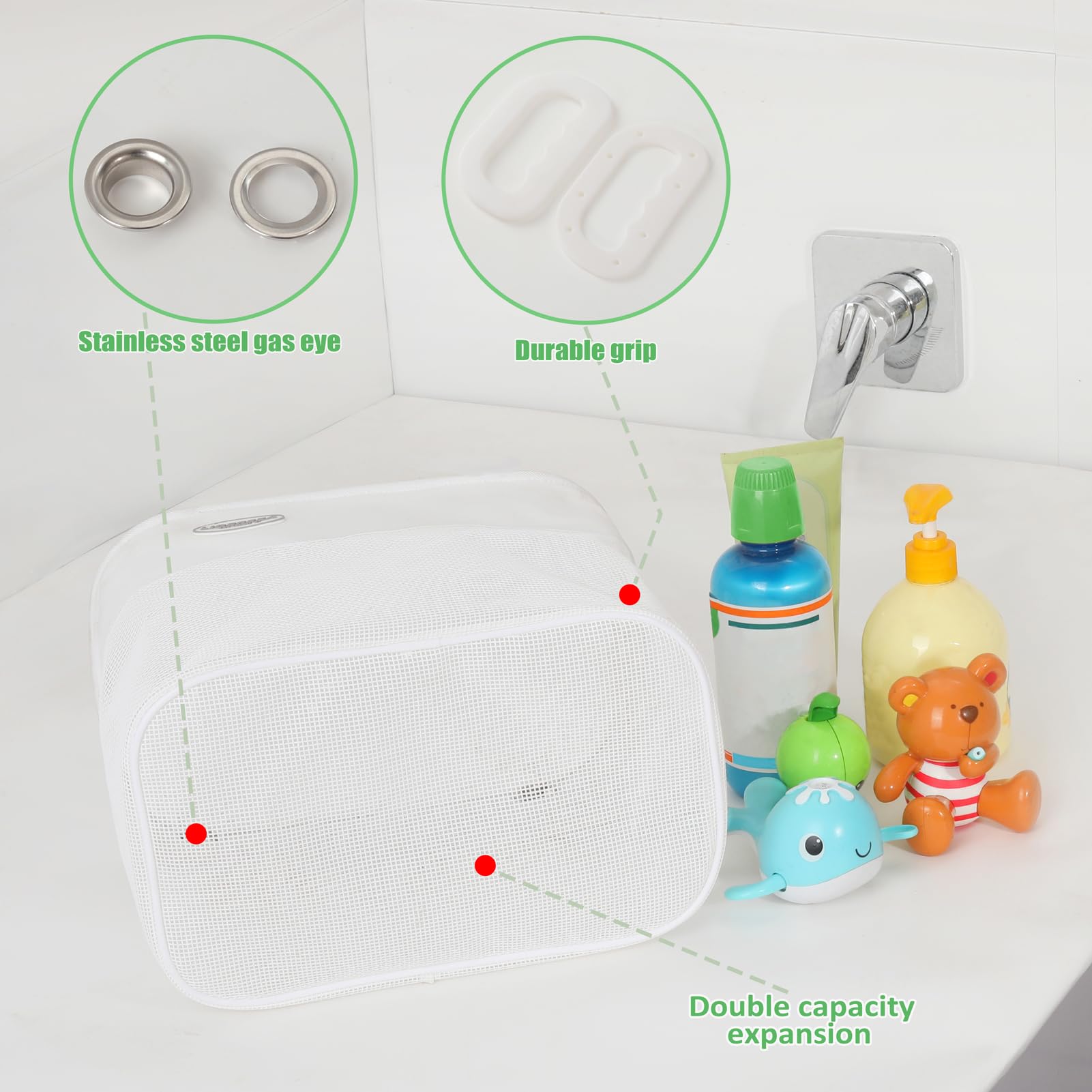 Ligereza included hooks and mounting for versatile bathroom organization.