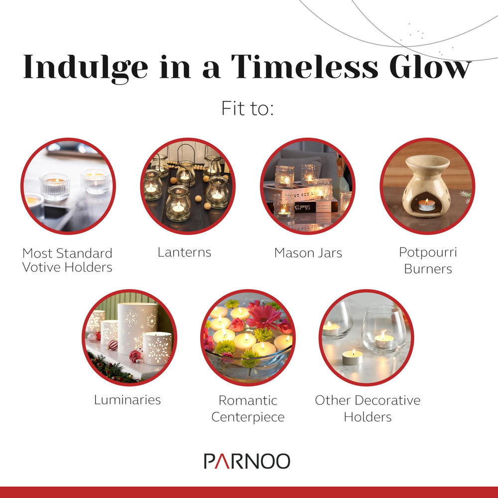 Bulk 250-pack PARNOO tea lights ready for events or venues