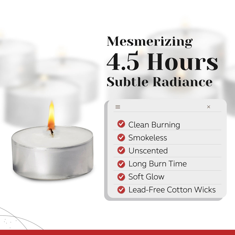 PARNOO unscented white tea light provides clean, fragrance-free illumination