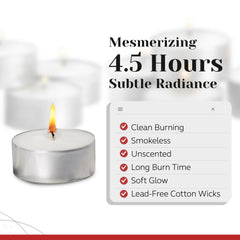 PARNOO unscented white tea light provides clean, fragrance-free illumination