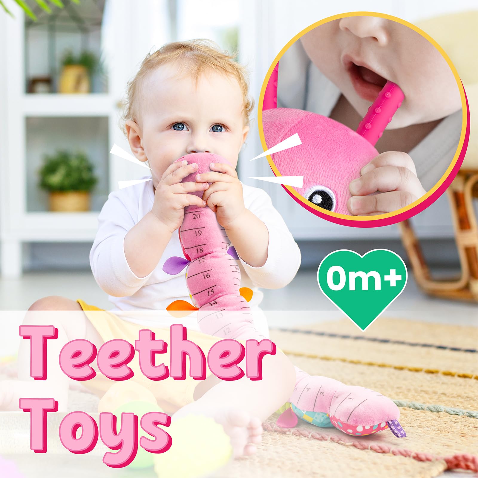 LIGHTDESIRE plush caterpillar provides soft cuddle comfort for babies