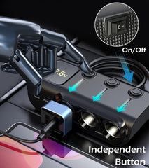 LIHAN 8-in-1 illuminated USB ports demonstrate fast charging capability.