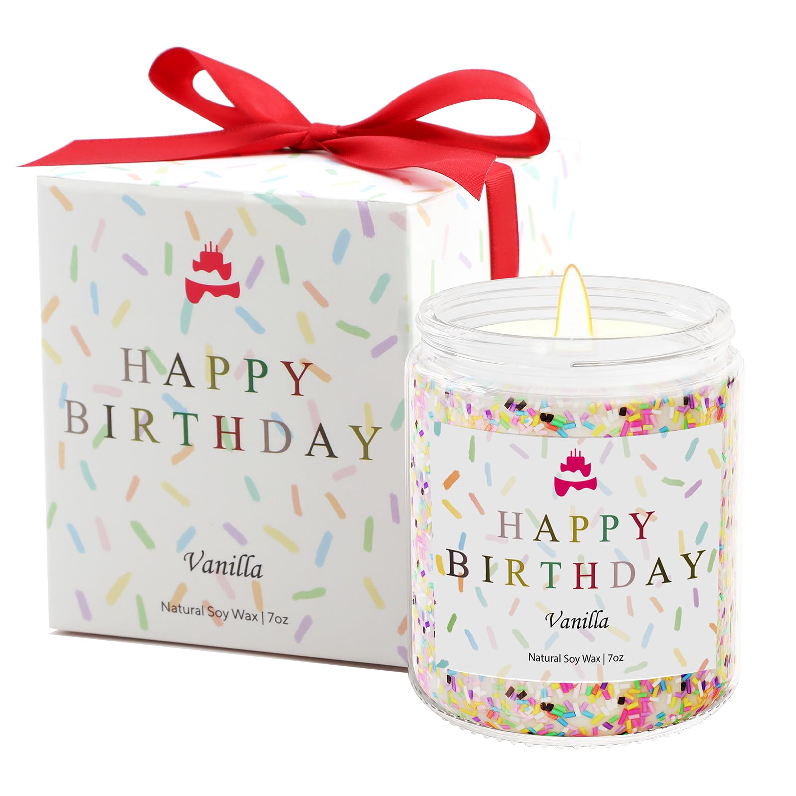 LIHOME Happy Birthday Candle vanilla aroma in a jar, perfect for celebrations.