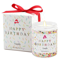 LIHOME Happy Birthday Candle vanilla aroma in a jar, perfect for celebrations.
