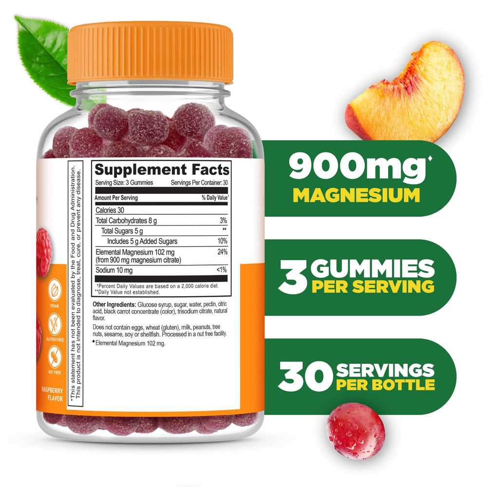 Lija Lifeable Magnesium Gummies bottle back with nutrition information