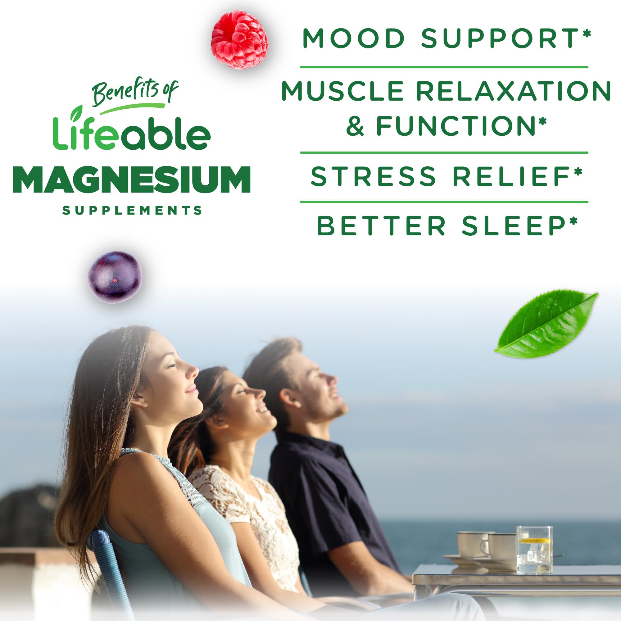 Close-up of Lija Lifeable Magnesium Gummies showing chewy raspberry texture