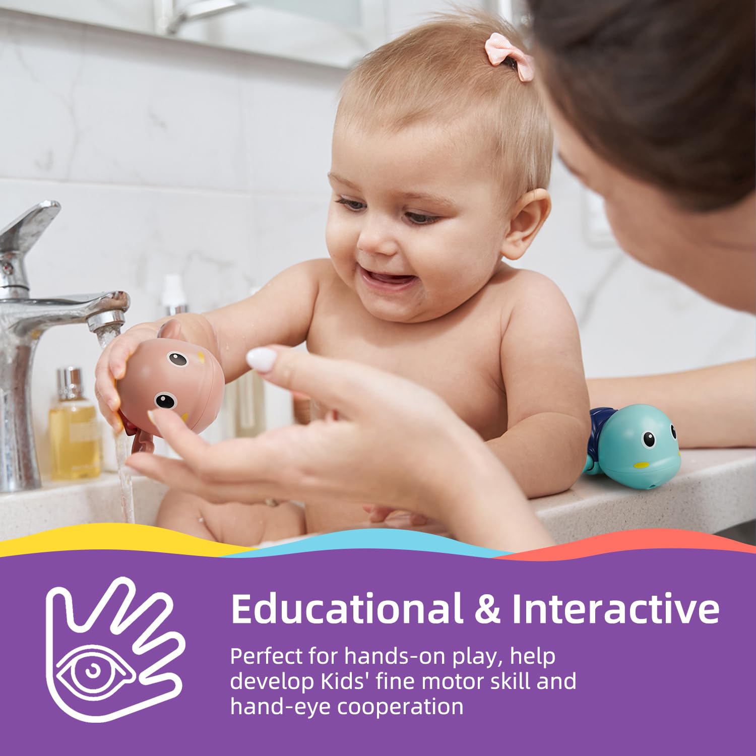 LiKee Likee catch-and-release turtles support hand-eye coordination during bath