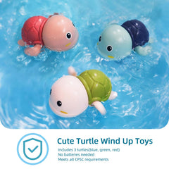 LiKee Likee green wind-up bath turtle brightens tub play with moving flippers