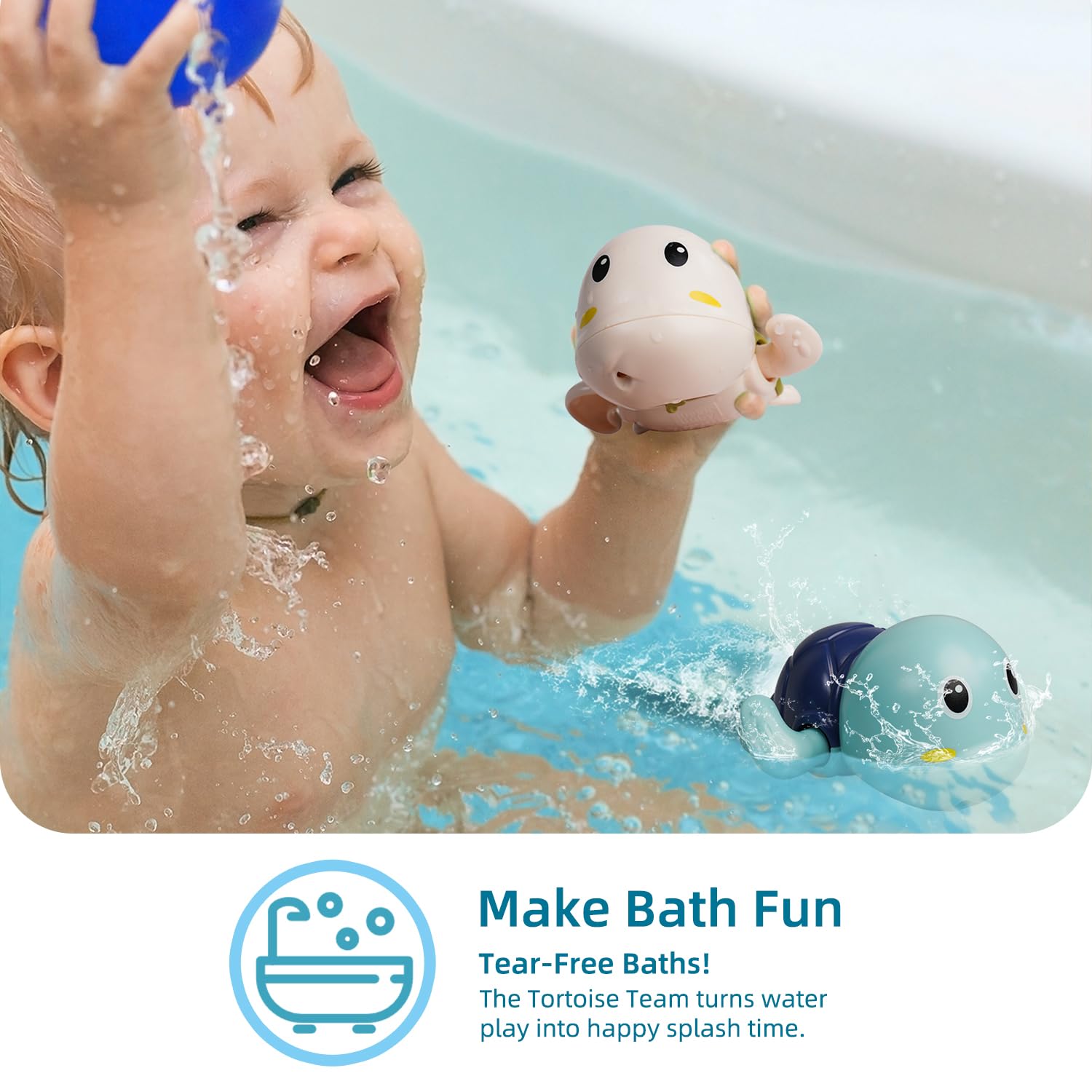 LiKee Likee red wind-up bath turtle adds color and motion to bath