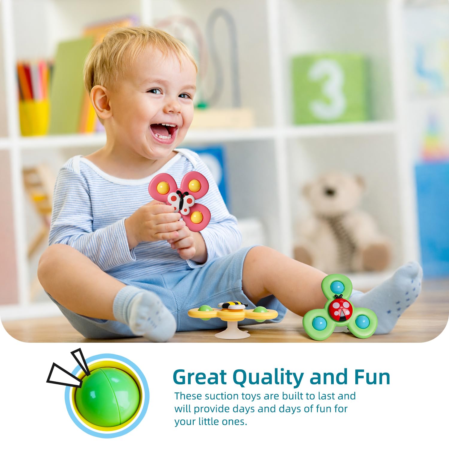 LiKee rotating sensory toy captivates toddler with changing visuals and touch.