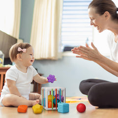 LiKee Shape Sorter holes and bands showing varying difficulty for steady hand control.