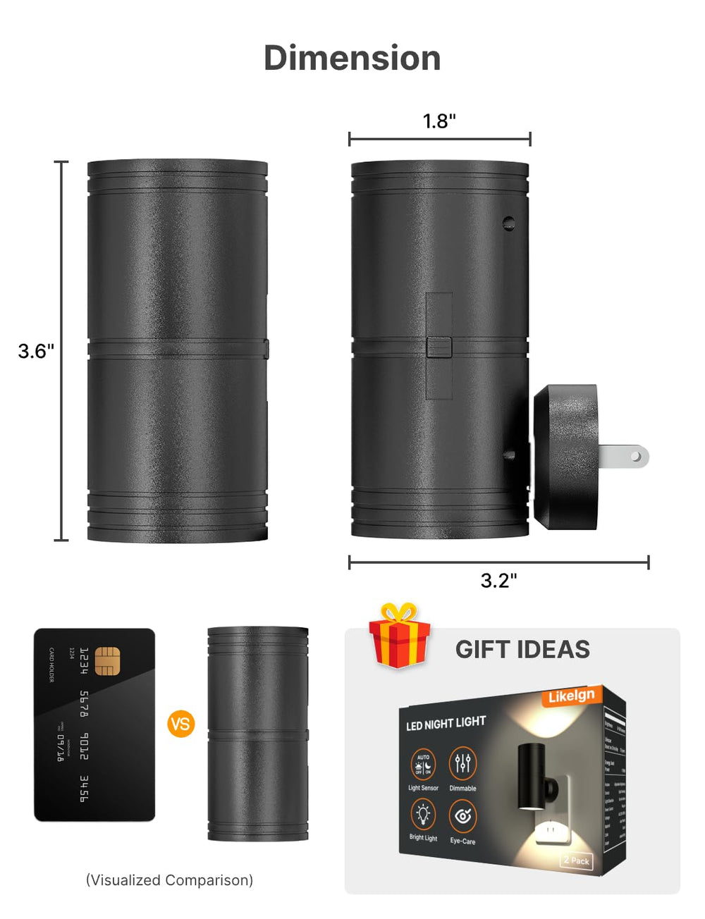 Likelgn plug-in design, easy setup beside beds or desks.