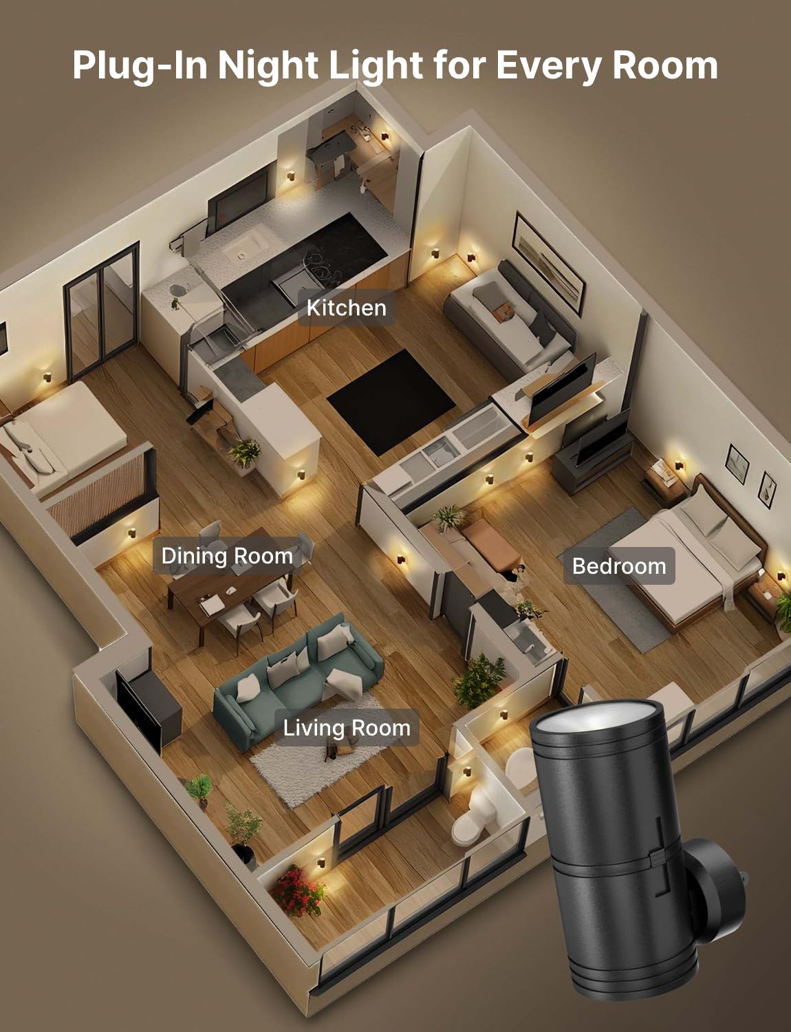 Likelgn energy-saving LED night light, long-lasting performance.