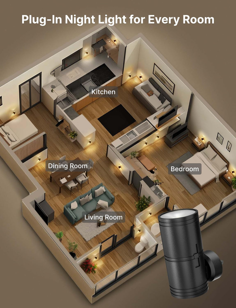 Likelgn energy-saving LED night light, long-lasting performance.