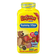 L'il Critters Gummy Vites bottle with dosage guidance for kids