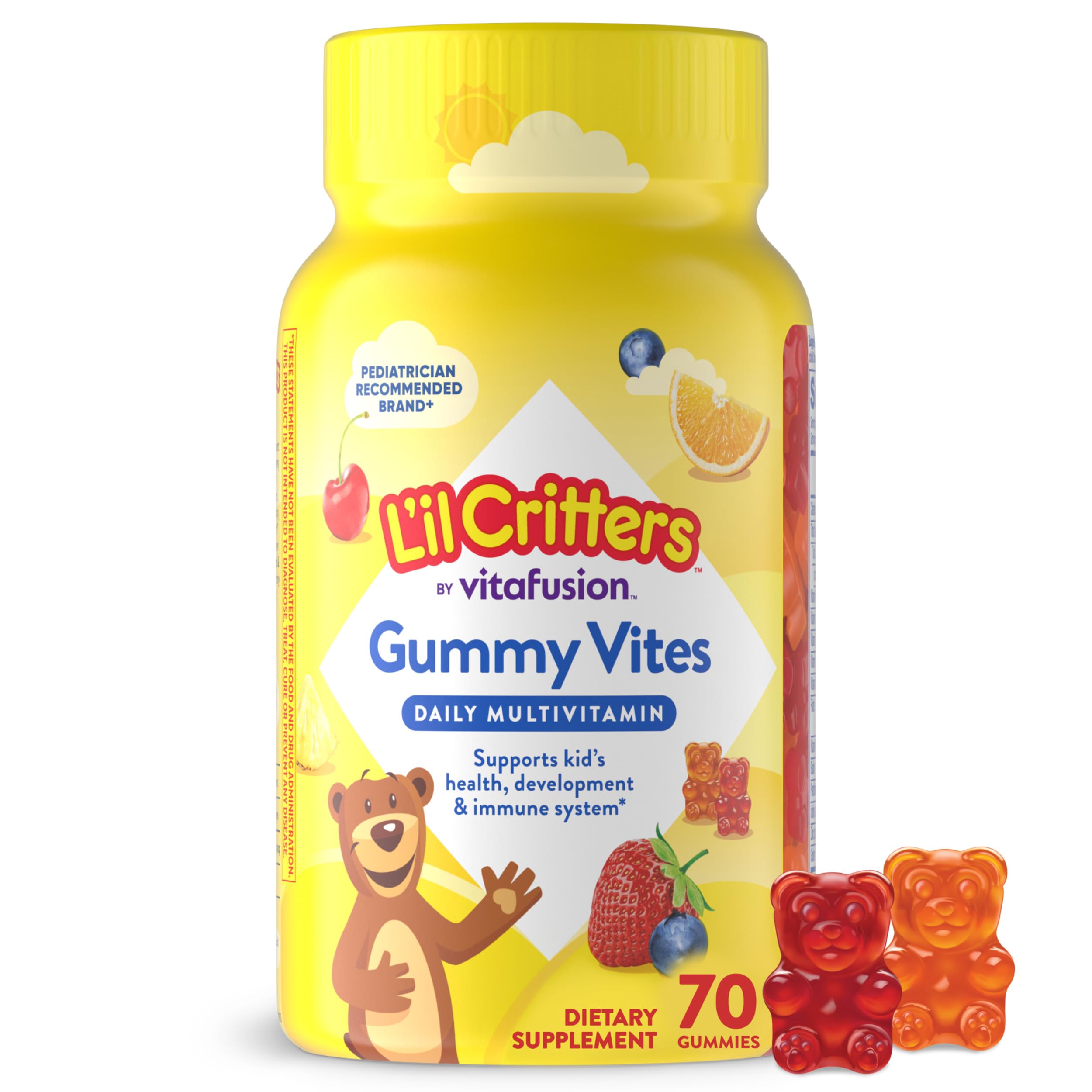 Lil Critters Gummy Vites bottle with colorful gummies supporting daily kid nutrition