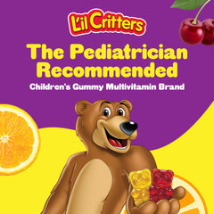 Lil Critters orange gummies delivering daily vitamins in a tasty chew.