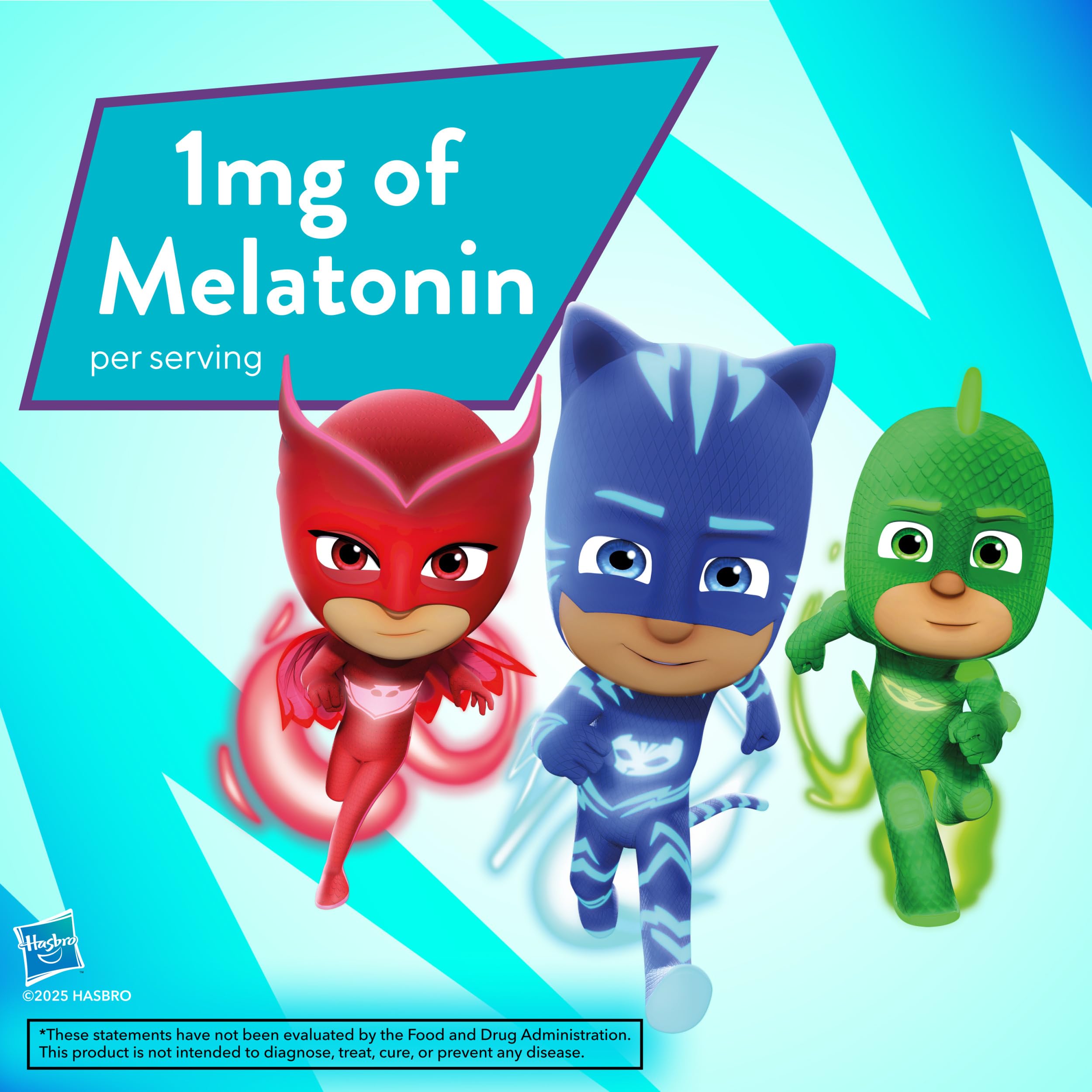 Lil Critters PJ Masks gummies on a spoon ready to eat