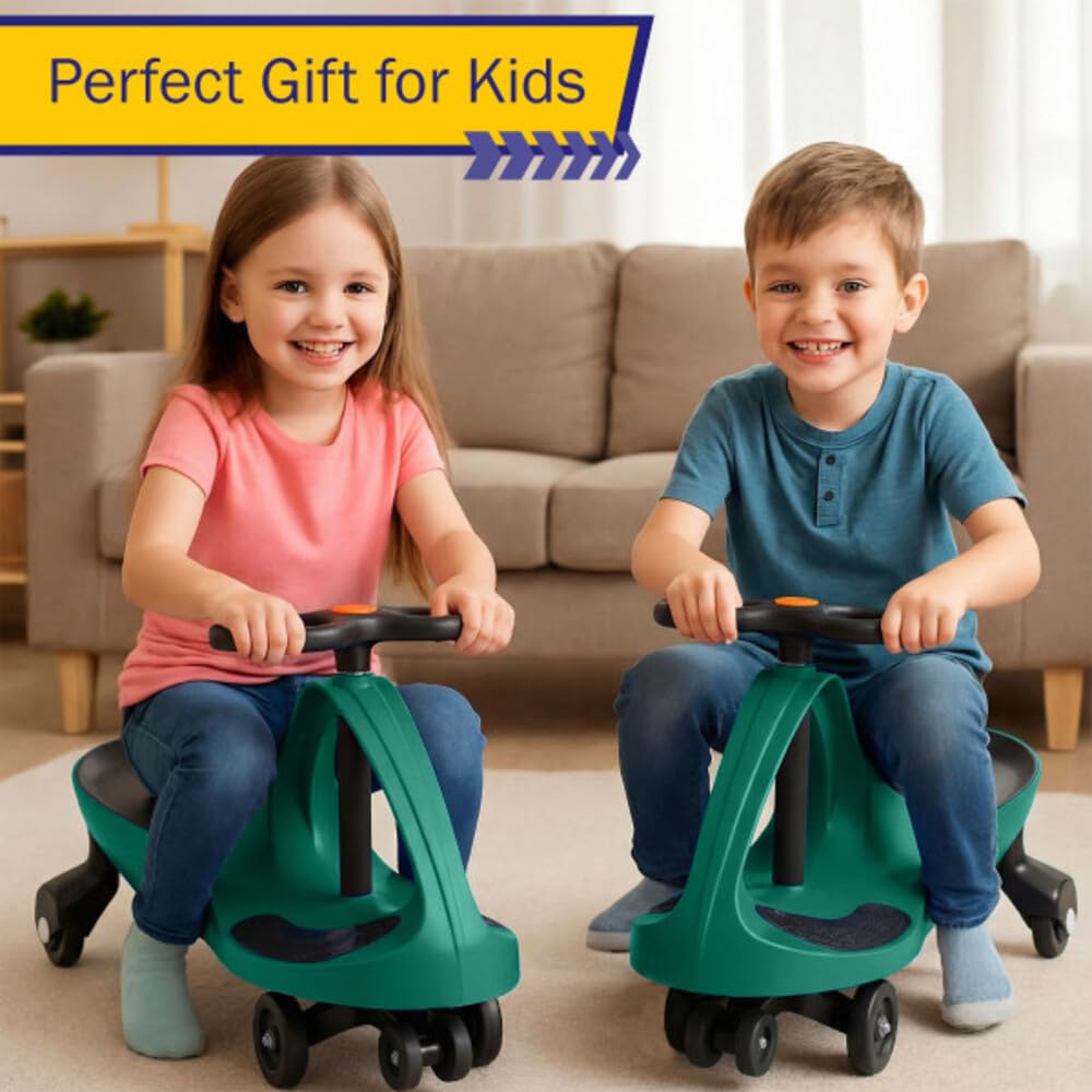 Lil' Rider Wiggle Car indoor outdoor use demonstrates versatile play on smooth surfaces.