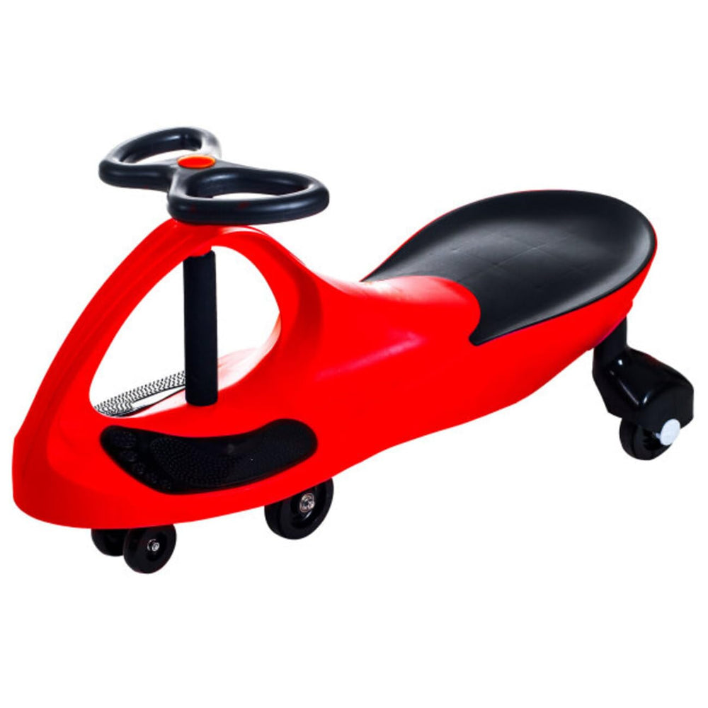 Lil' Rider Wiggle Car red front view, compact ride-on toy for ages 3+.