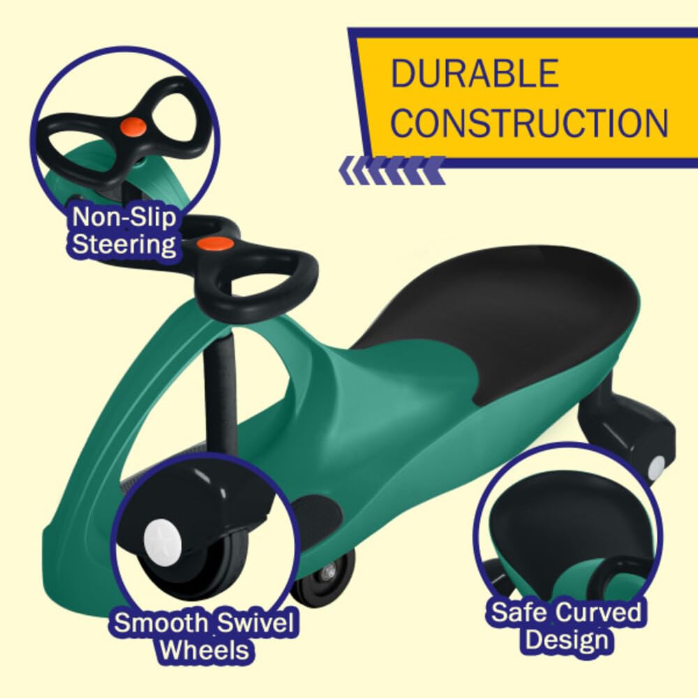 Lil' Rider Wiggle Car side view highlights low-height balance-friendly ride-on.