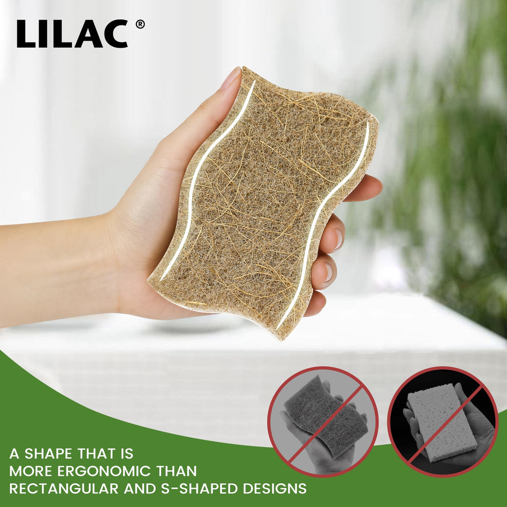 LILAC highly absorbent cellulose sponge creates rich lather with soap.
