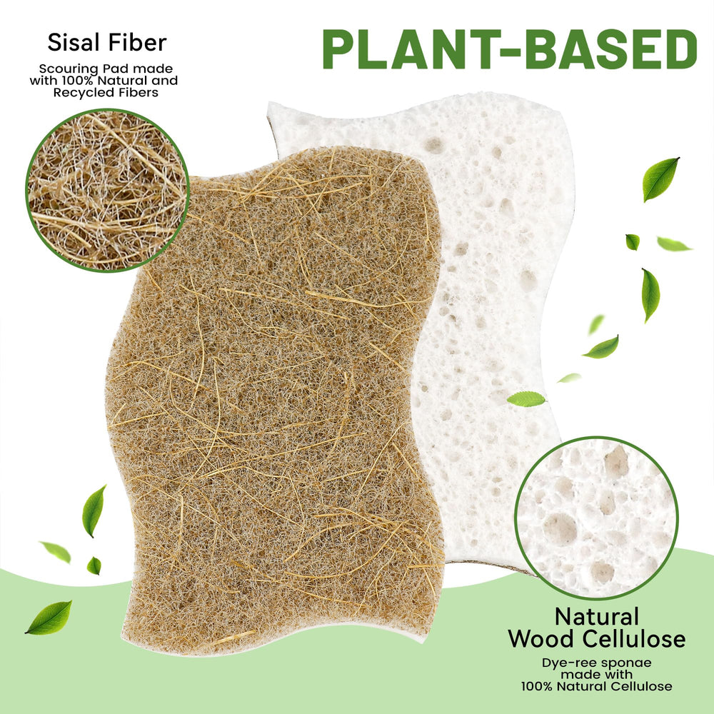 LILAC scratch-free cellulose sponge cleans non-stick cookware without scratches.