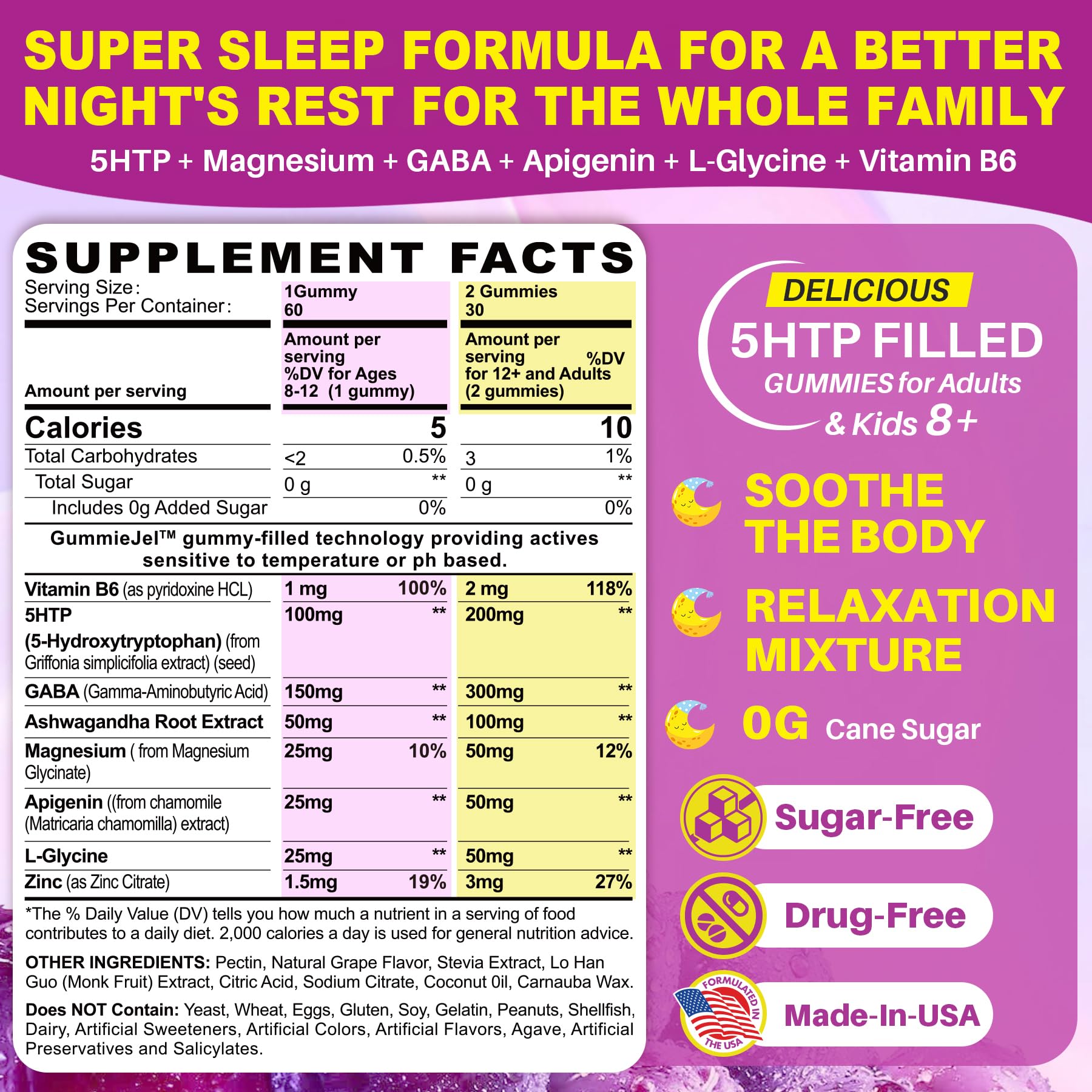 LILICARE 5HTP Gummies closeup: chewy texture and appealing fruit flavor.