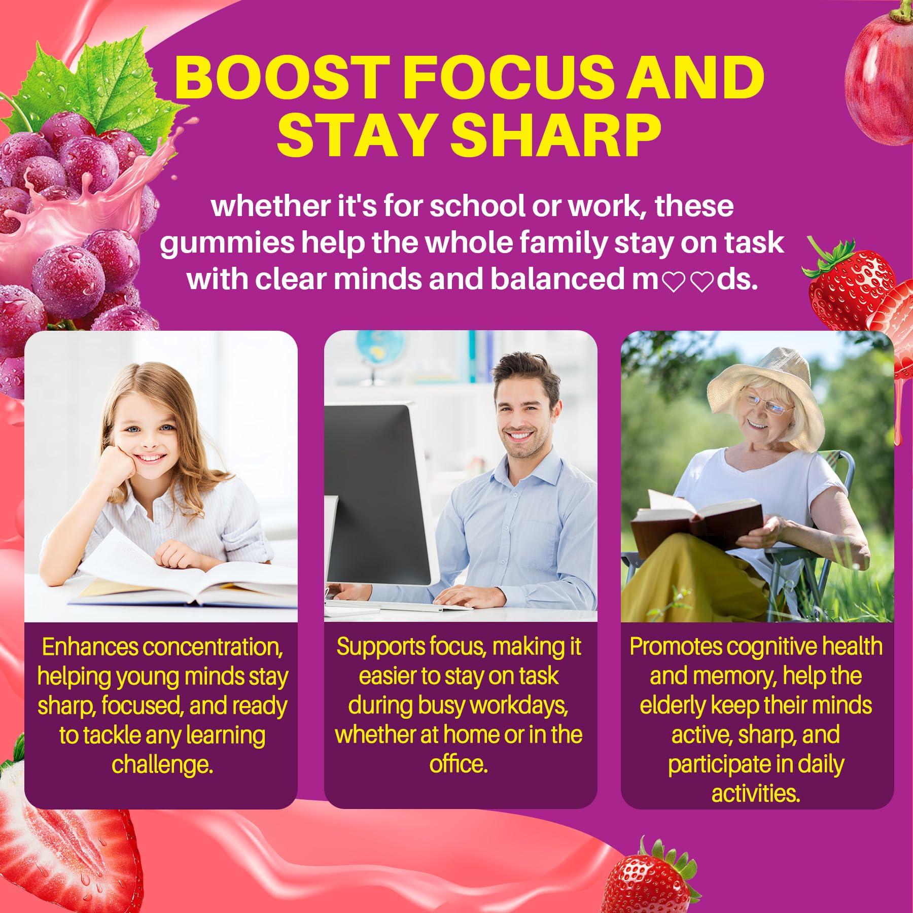 LILICARE 5HTP Gummies GABA Ashwagandha blend: supports calm mood.