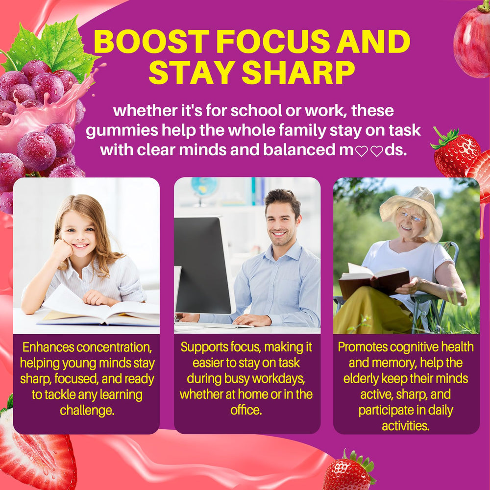 LILICARE 5HTP Gummies GABA Ashwagandha blend: supports calm mood.