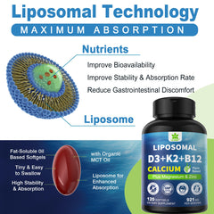 LILICARE algae calcium bottle label gentle on digestion and plant-based