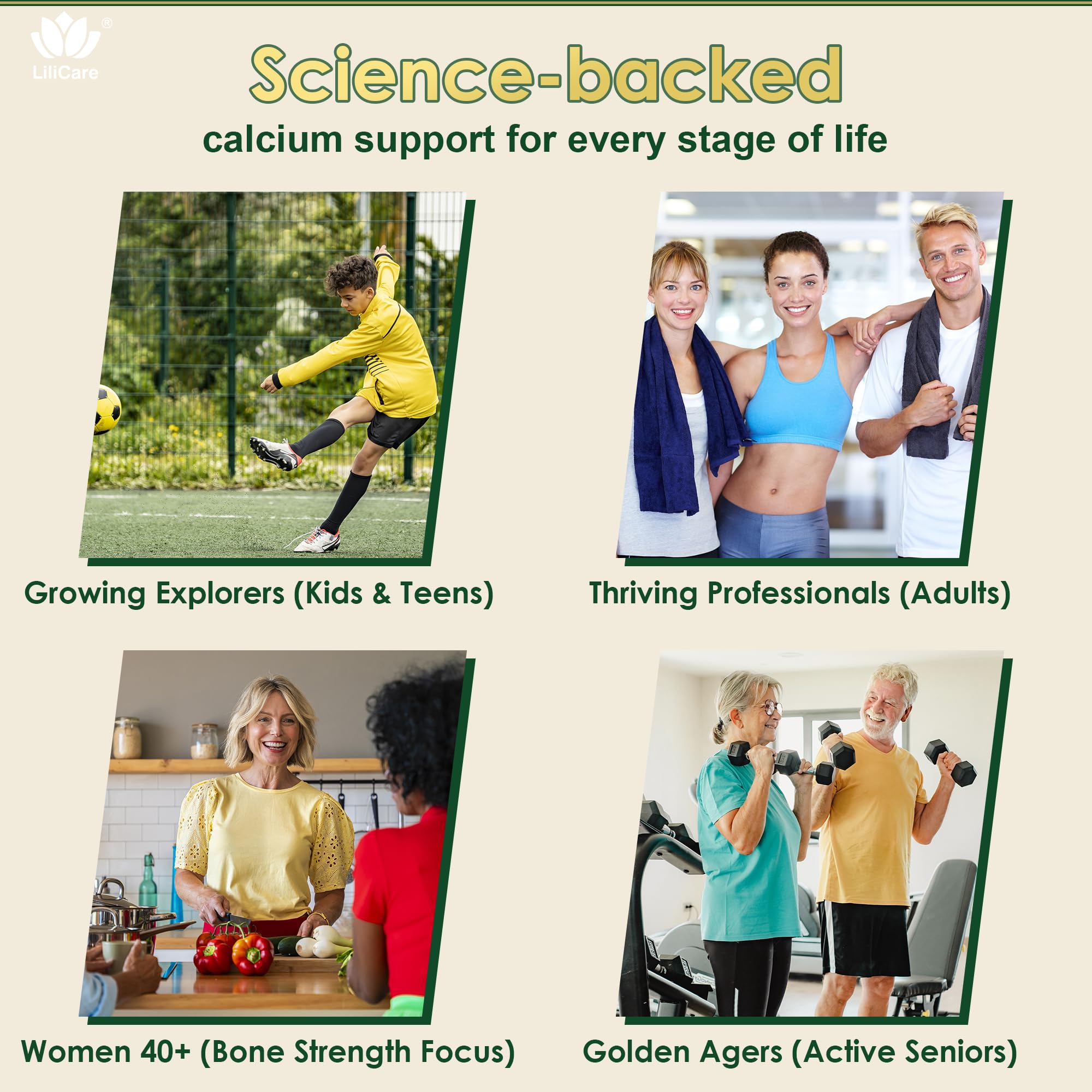 LILICARE Algae calcium source image, plant-based and mineral-rich