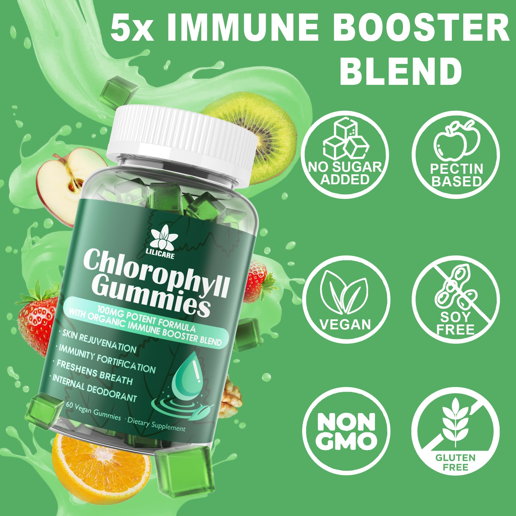 LILICARE Chlorophyll Gummies daily-serve hint shows simple routine for healthy living.