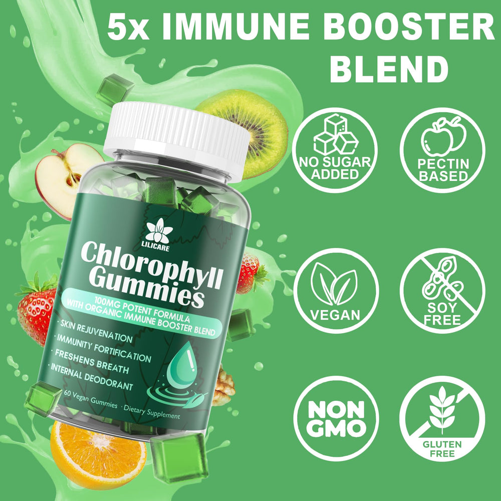 LILICARE Chlorophyll Gummies daily-serve hint shows simple routine for healthy living.