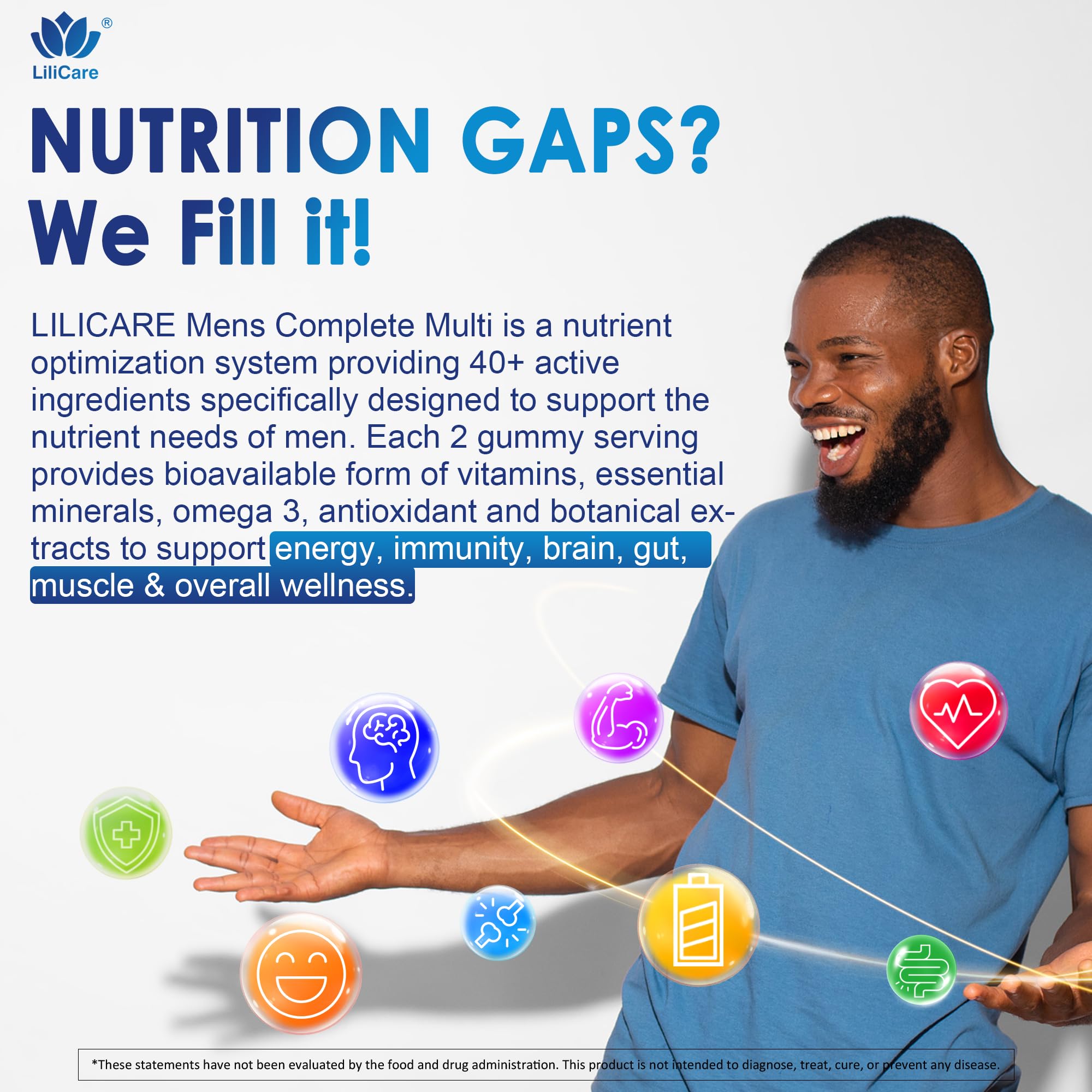 LILICARE digestive enzyme icon emphasizes an 80mg blend to aid nutrient breakdown.