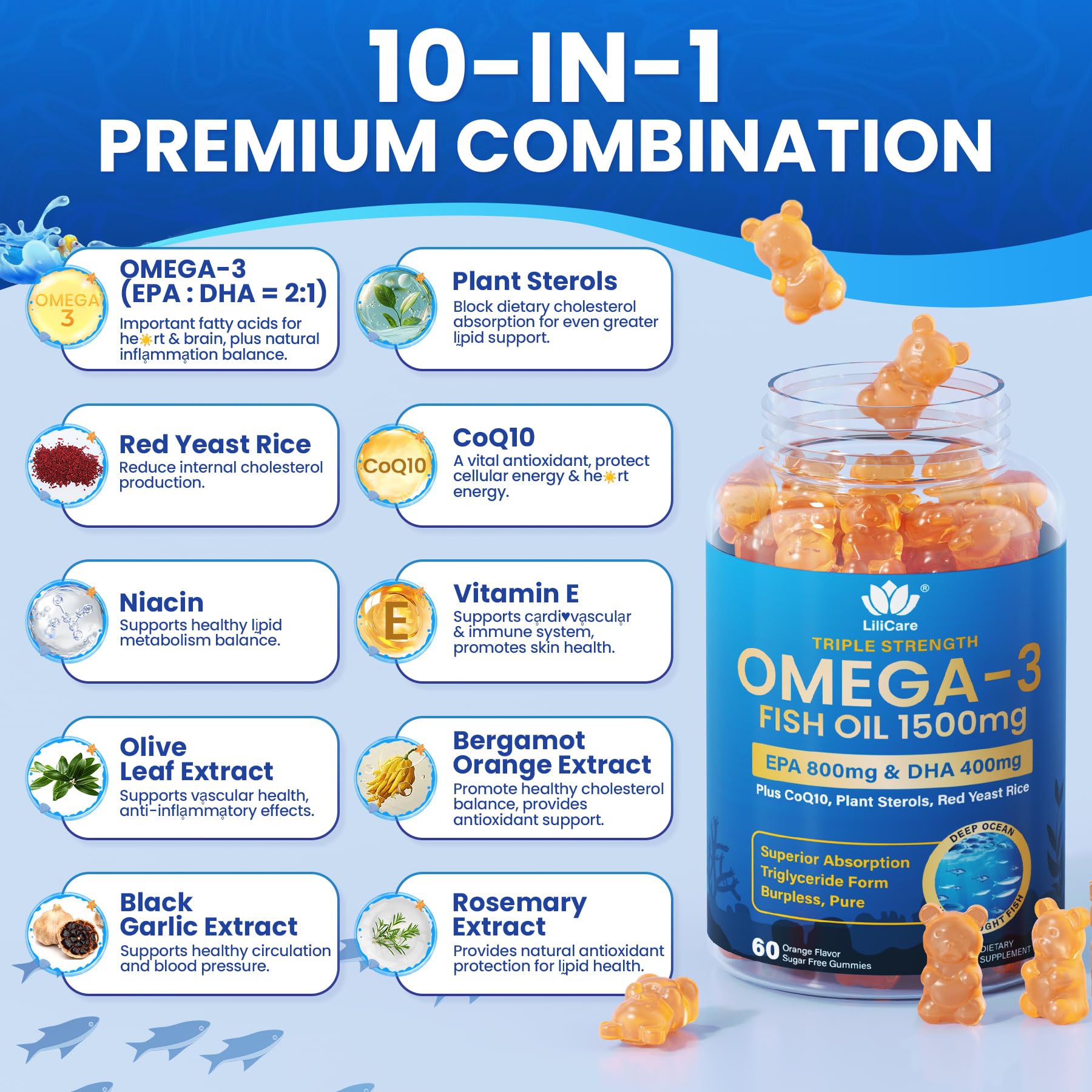 LILICARE CoQ10 and ingredient visuals showing added wellness boosters.