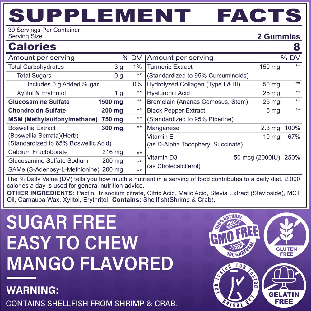 LILICARE gummies label closeup highlights mango flavor and sugar-free formulation