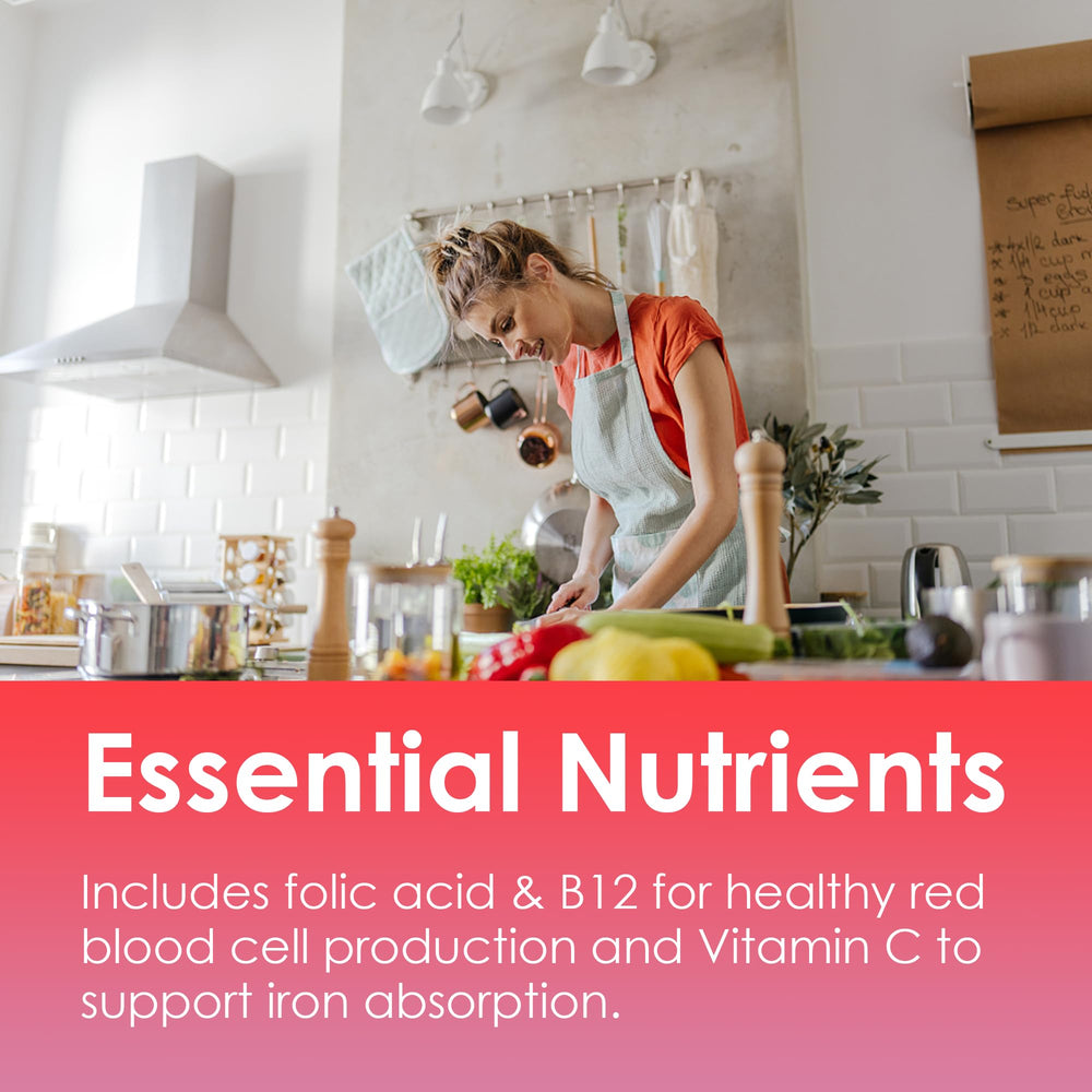 LILICARE iron gummies morning routine scene suggests easy daily use.