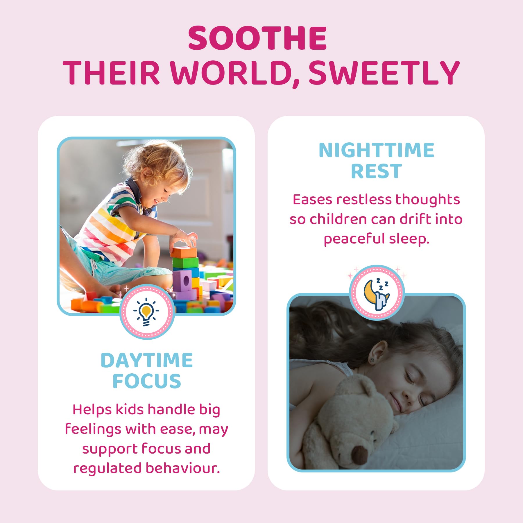 LILICARE Kids Calm daily-serve image suggesting an easy routine for kids.