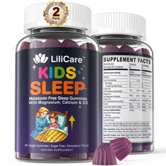 LILICARE Kids Sleep Gummies bottle front, melatonin-free calming night support