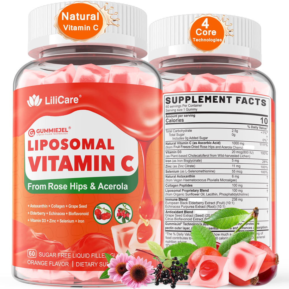 LILICARE liposomal vitamin C gummies for immune support in adults and kids.